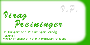 virag preininger business card